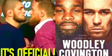 Tyron Woodley leaks date for Colby Covington bout, Khabib makes fun about Daniel Cormier's size