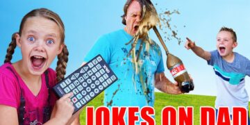 Sneaky Jokes on Dad! Funny Pause Challenge! Kids Fun TV