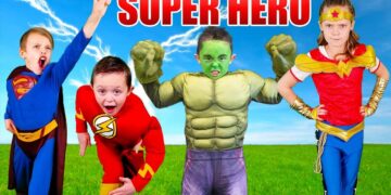 Kids Fun TV Superhero Compilation Video: Shazam, The Flash VS Superman! Superhero Race In Real Life!