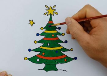 Learn Drawing And Color Christmas Tree | Fun Art Coloring Videos For Kids
