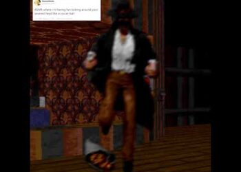 ASMR where caleb's having fun kicking around a cultist's severed head like a soccer ball