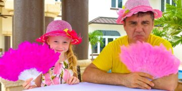 Nastya and dad come up with fun entertainment