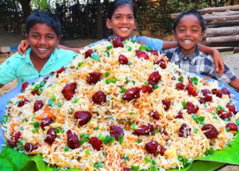 MUTTON FRIED RICE | Restaurant Style Mutton Fried Rice | Village Fun Cooking