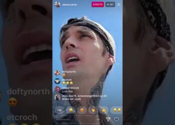 Aaron Carter, Melanie Martin & DJ Vlad outside VladTV studio 2020